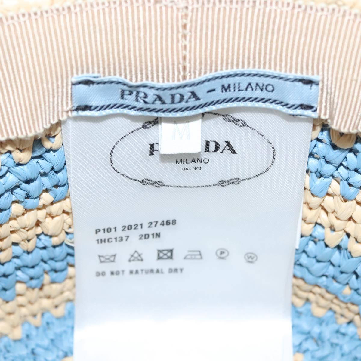 PRADA Bucket Hat Viscose Light Blue 1HC137 Auth 132994M