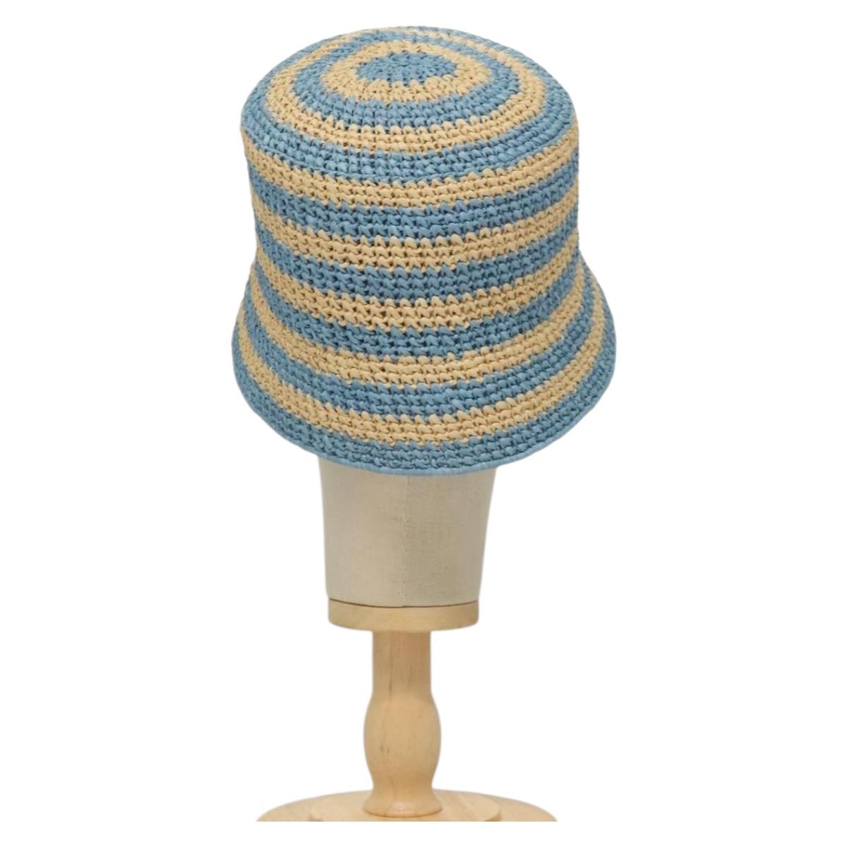 PRADA Bucket Hat Viscose Light Blue 1HC137 Auth 132994M