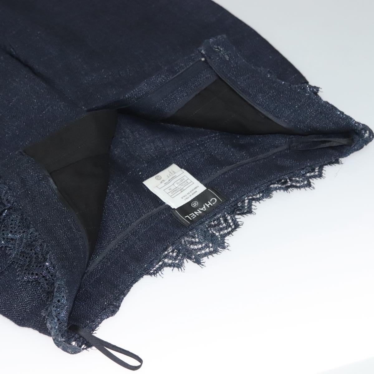 CHANEL Jacket & Pants Set Jacket Denim Blue CC Auth 132998M