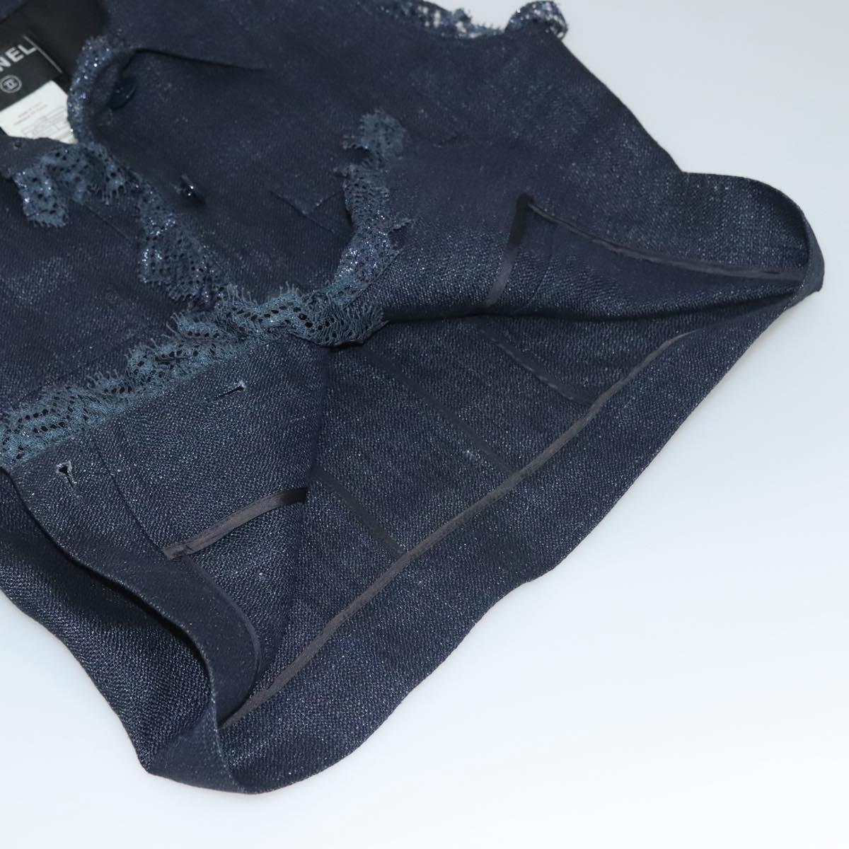 CHANEL Jacket & Pants Set Jacket Denim Blue CC Auth 132998M