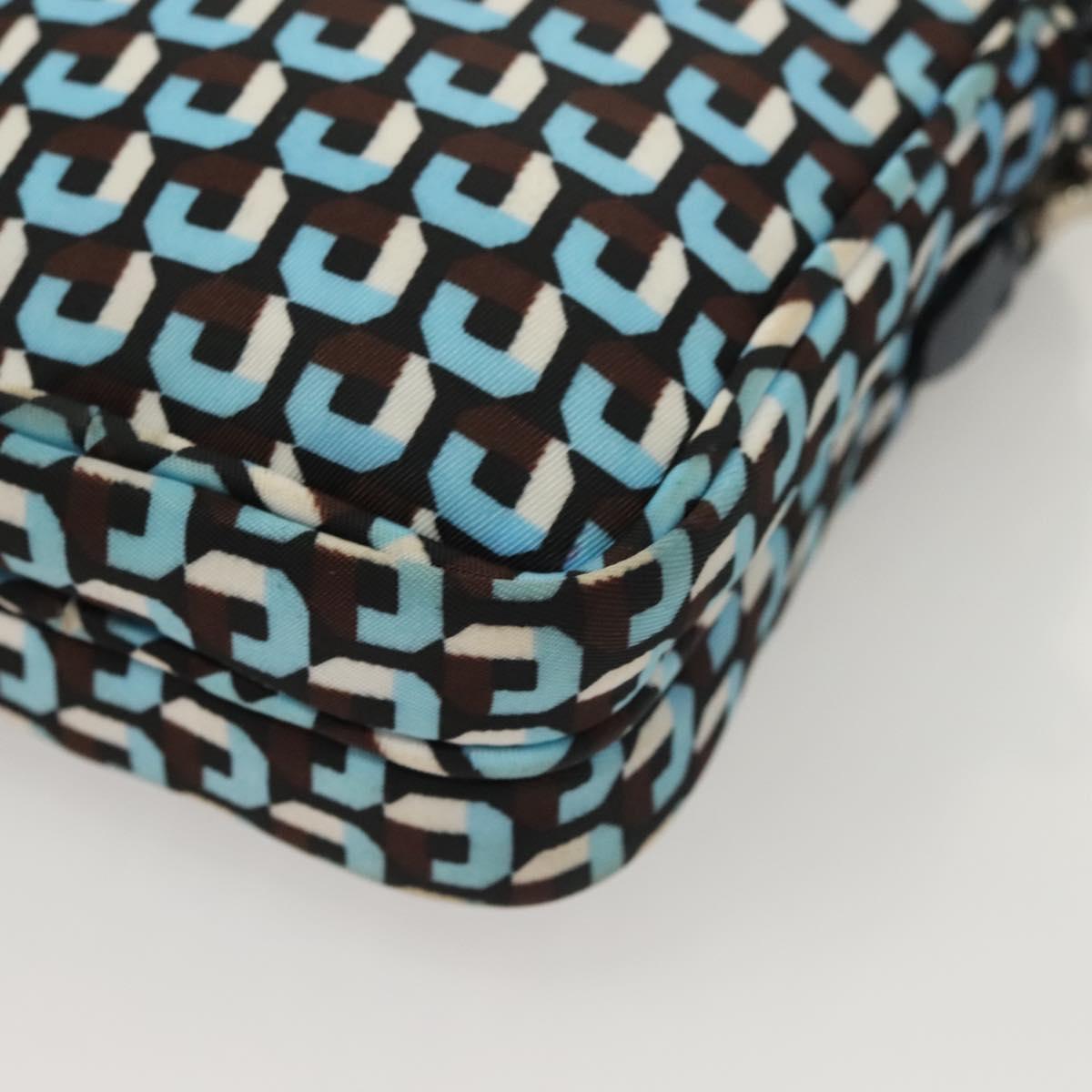 PRADA Shoulder Bag Nylon Blue Silver Auth 133036