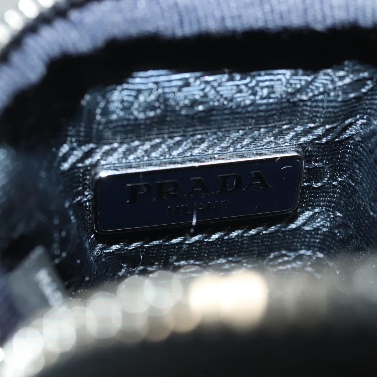PRADA Shoulder Bag Nylon Blue Silver Auth 133036