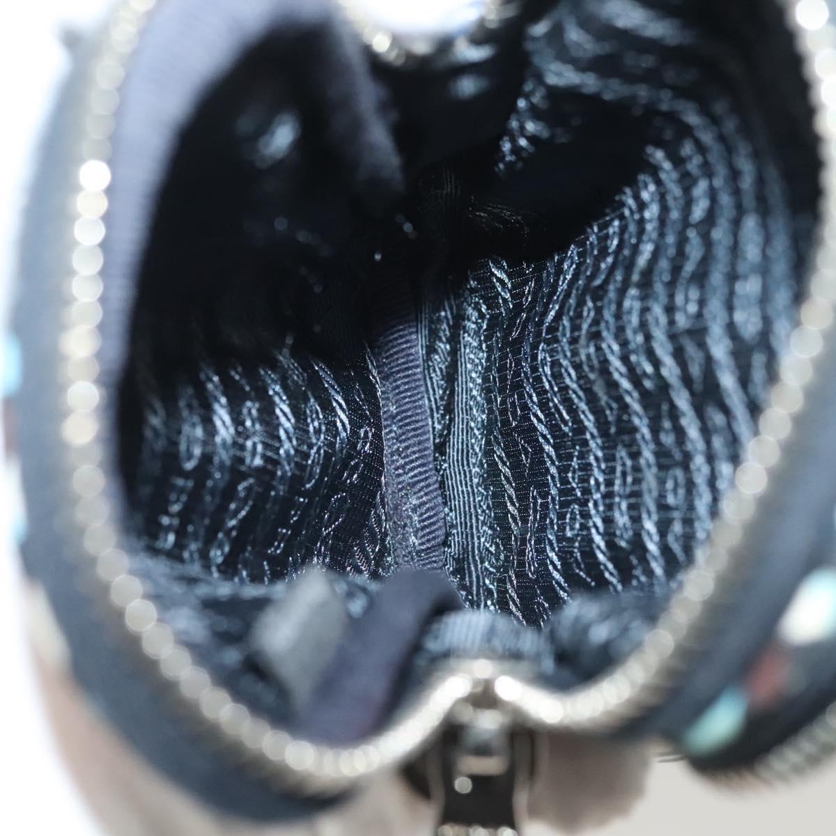 PRADA Shoulder Bag Nylon Blue Silver Auth 133036