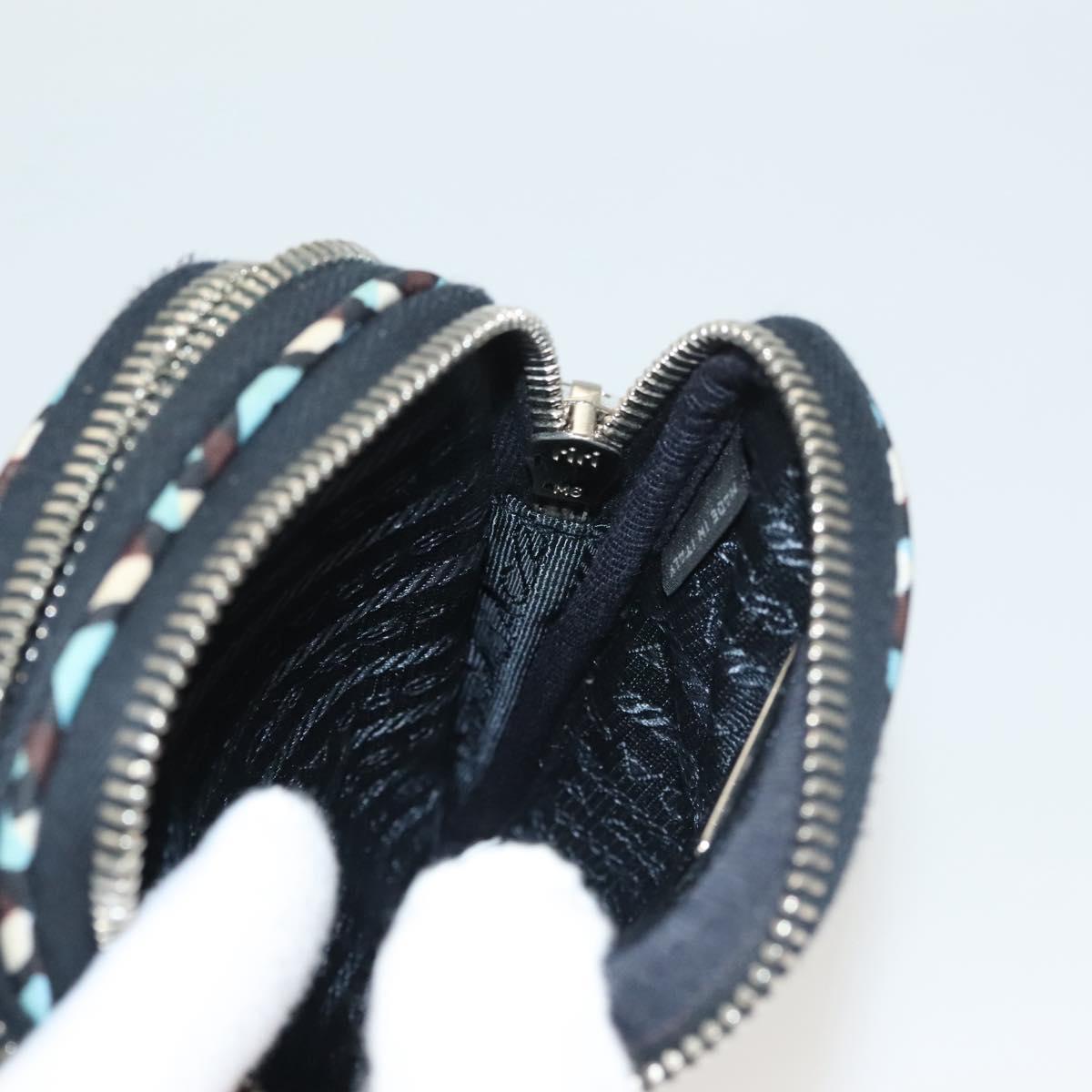 PRADA Shoulder Bag Nylon Blue Silver Auth 133036