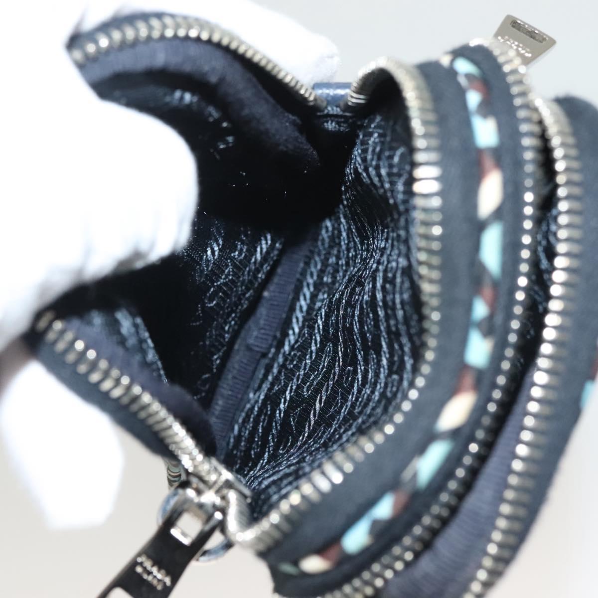 PRADA Shoulder Bag Nylon Blue Silver Auth 133036