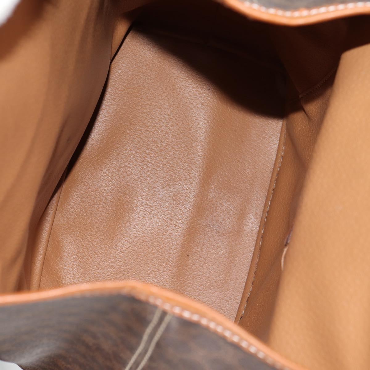 CELINE Macadam Canvas Backpack PVC Leather Brown Gold Auth 133049