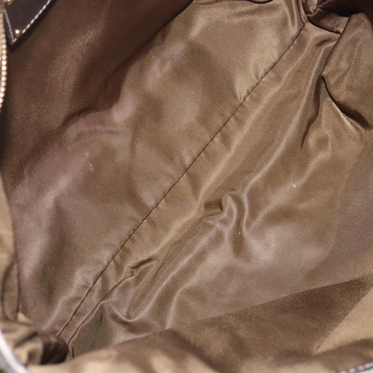 PRADA Tote Bag Nylon Khaki Gold Auth 133051