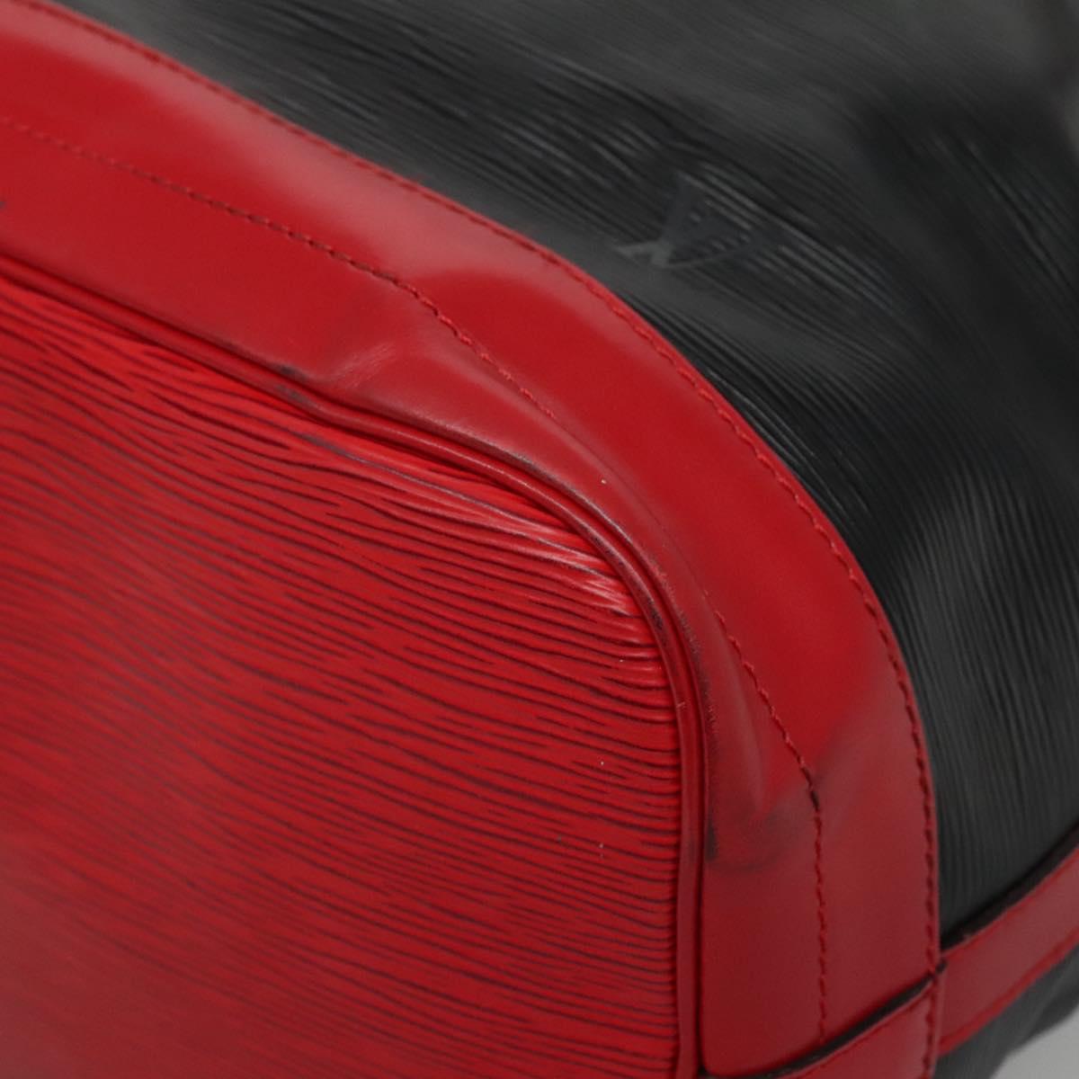 LOUIS VUITTON Epi Noe Shoulder Bag Bicolor Black Red M44017 LV Auth 133055