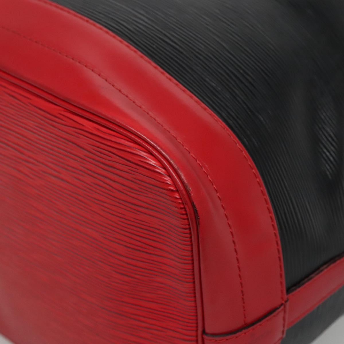LOUIS VUITTON Epi Noe Shoulder Bag Bicolor Black Red M44017 LV Auth 133055