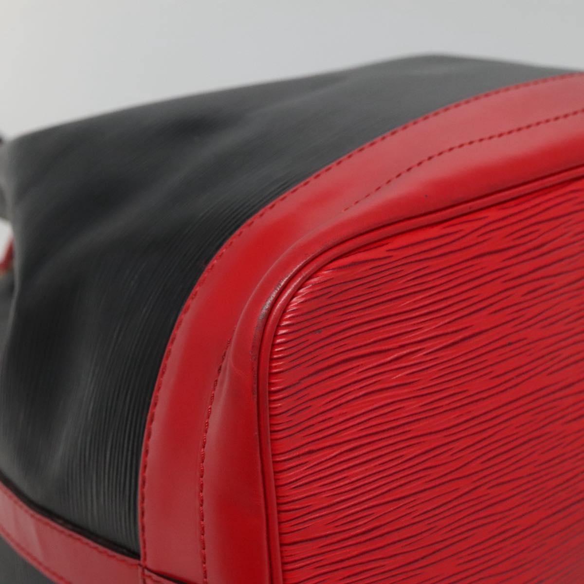 LOUIS VUITTON Epi Noe Shoulder Bag Bicolor Black Red M44017 LV Auth 133055