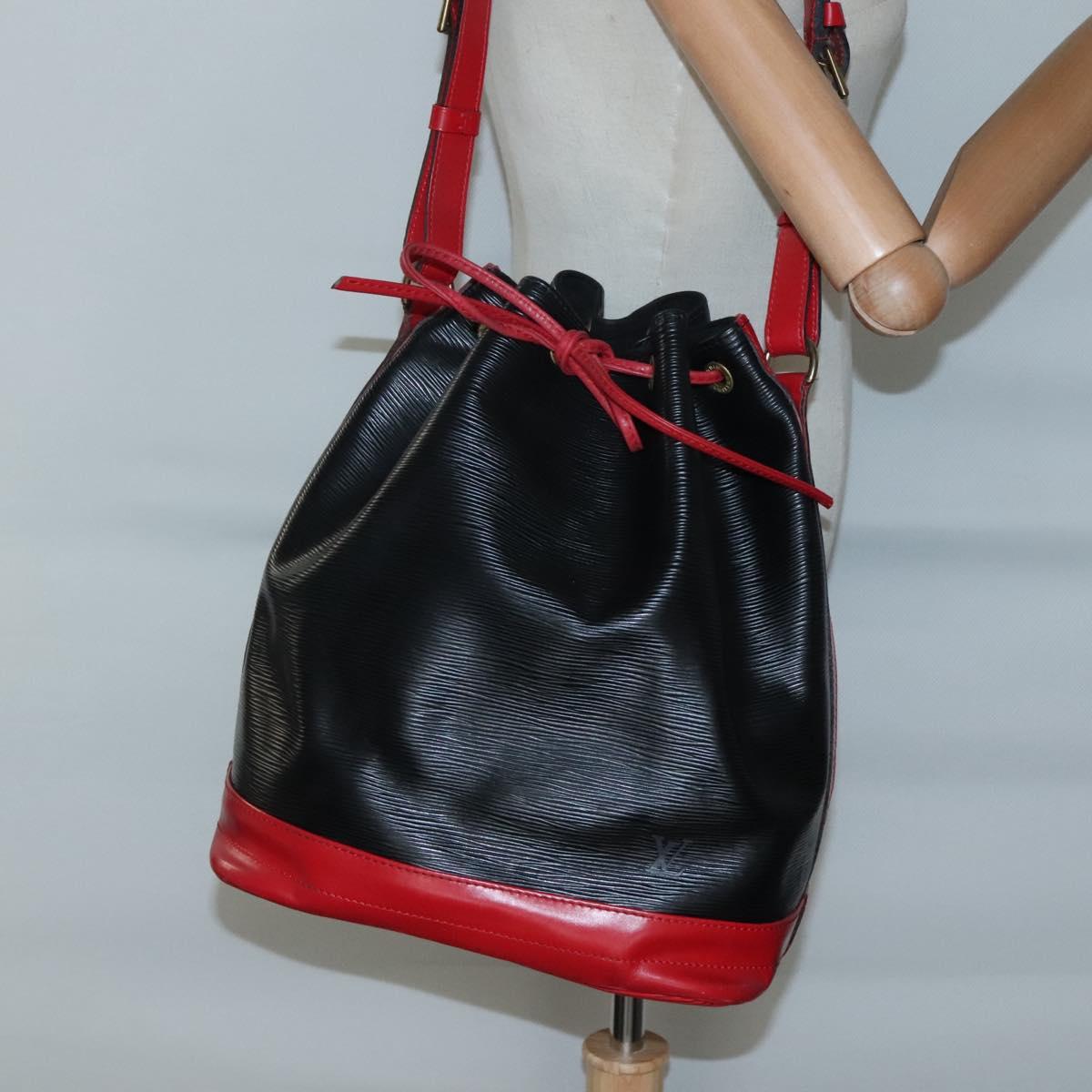 LOUIS VUITTON Epi Noe Shoulder Bag Bicolor Black Red M44017 LV Auth 133055