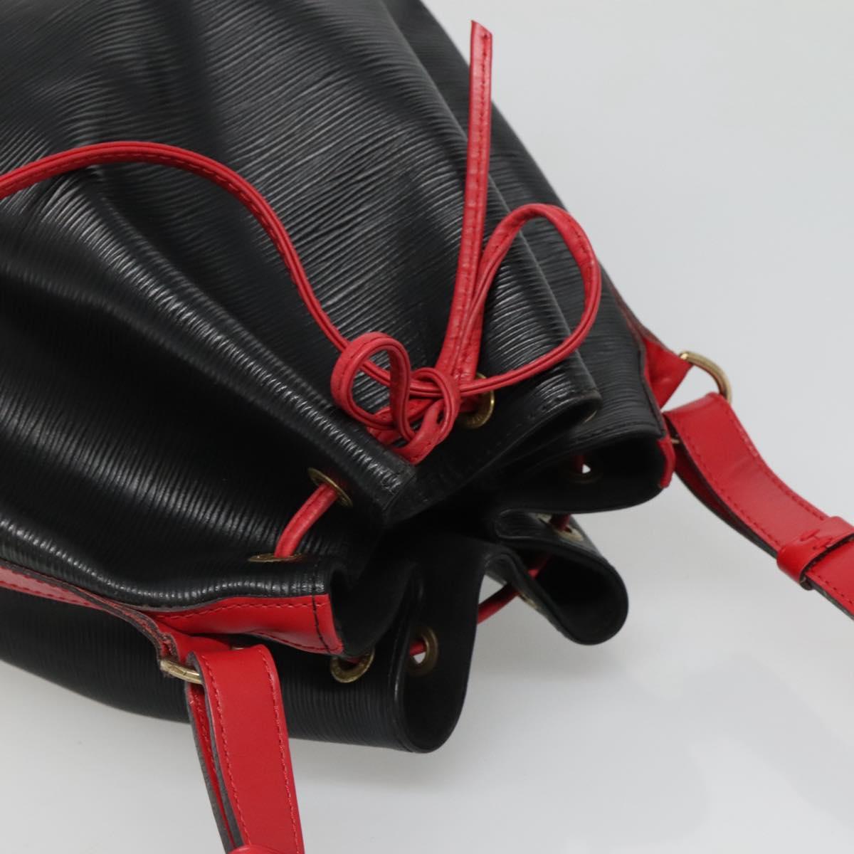 LOUIS VUITTON Epi Noe Shoulder Bag Bicolor Black Red M44017 LV Auth 133055