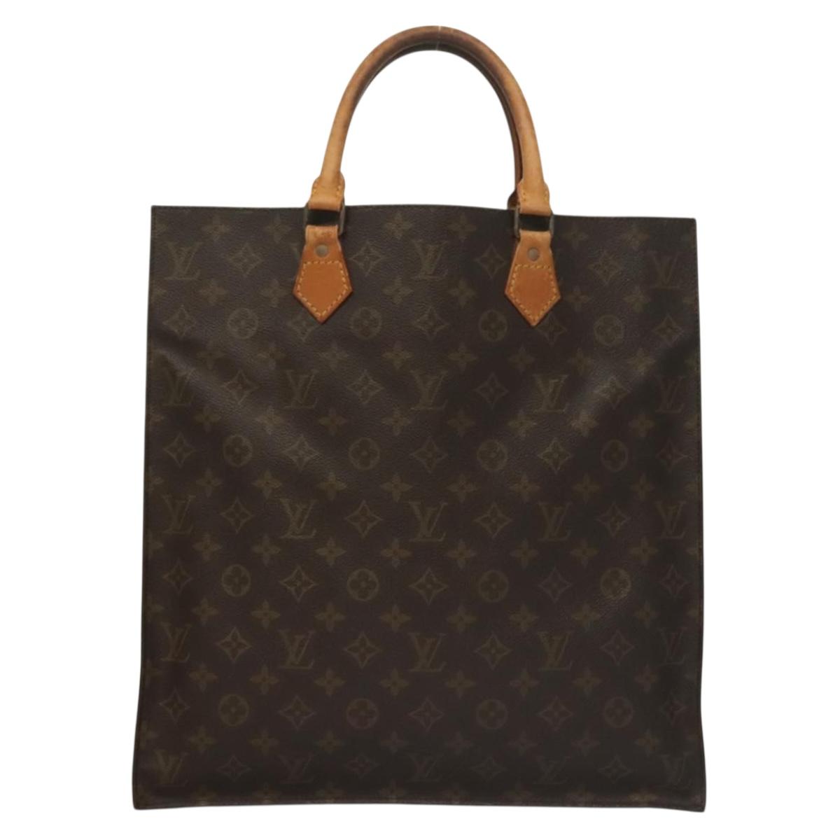 LOUIS VUITTON Monogram Sac Plat Hand Bag M51140 LV Auth 133062