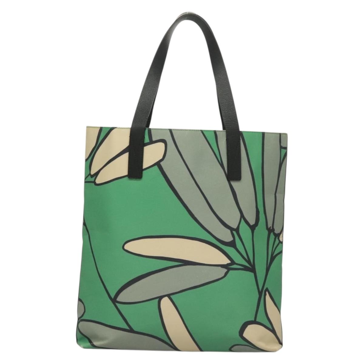MARNI Tote Bag Leather Green Auth 133065