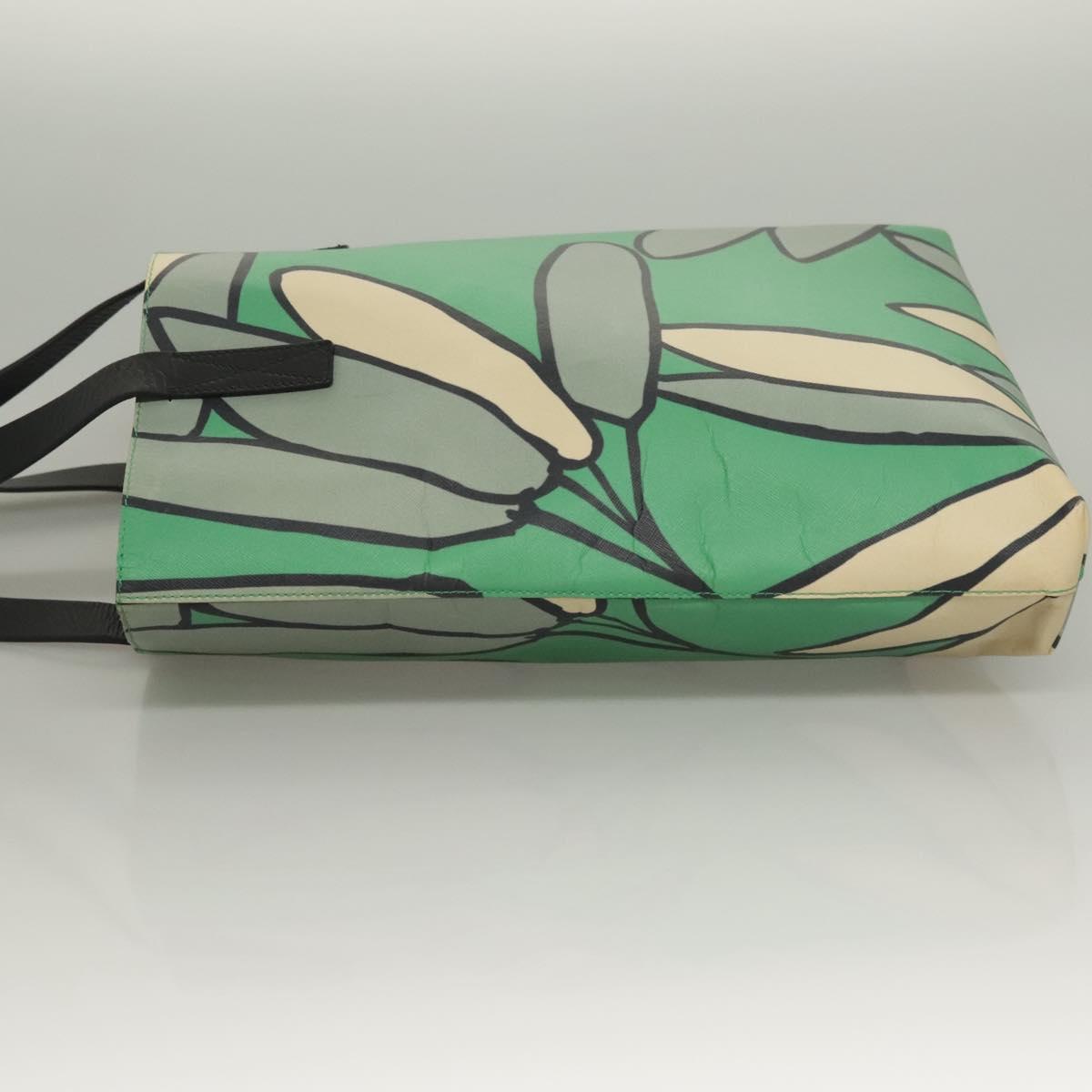 MARNI Tote Bag Leather Green Auth 133065
