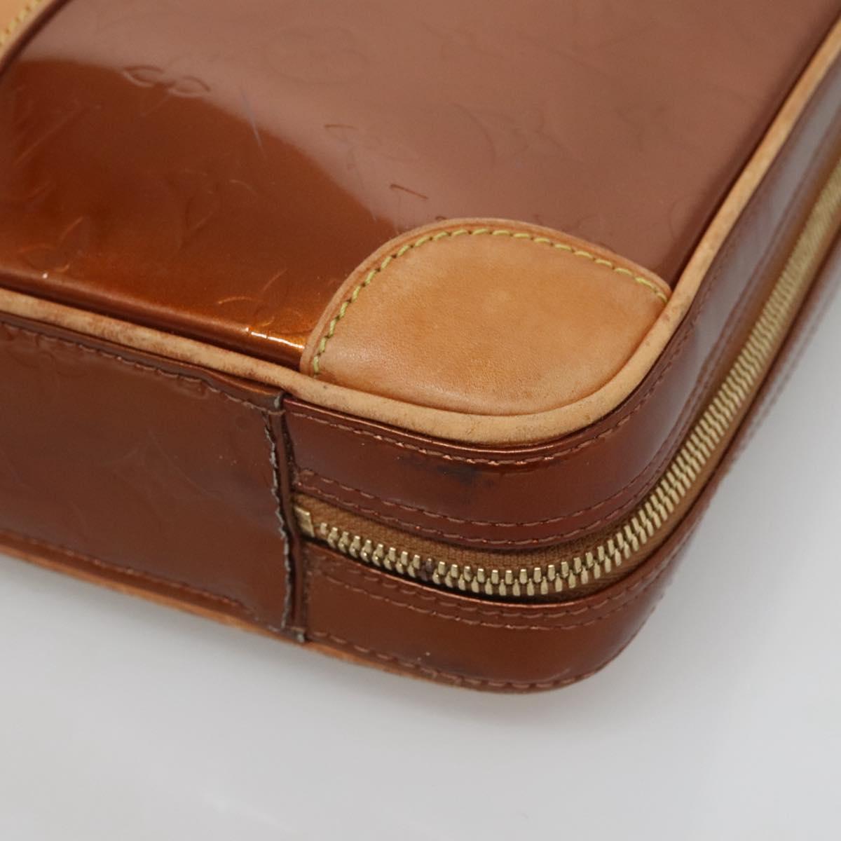 LOUIS VUITTON Monogram Vernis Van Damme Hand Bag Bronze M91125 LV Auth 133071