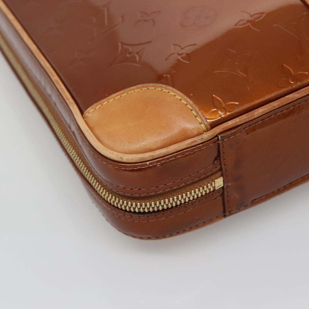 LOUIS VUITTON Monogram Vernis Van Damme Hand Bag Bronze M91125 LV Auth 133071