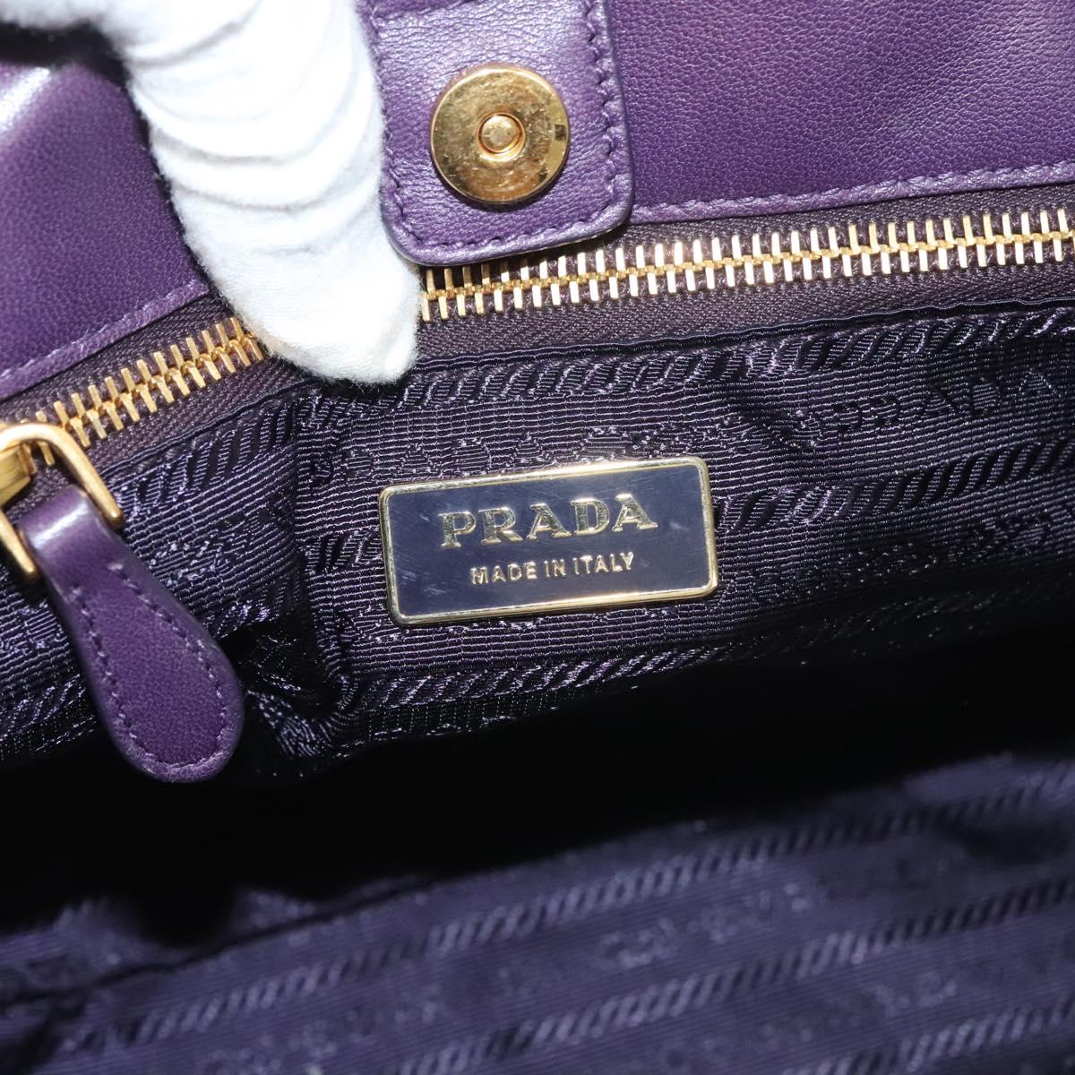 PRADA Hand Bag Nylon 2way Purple Gold Auth 133087