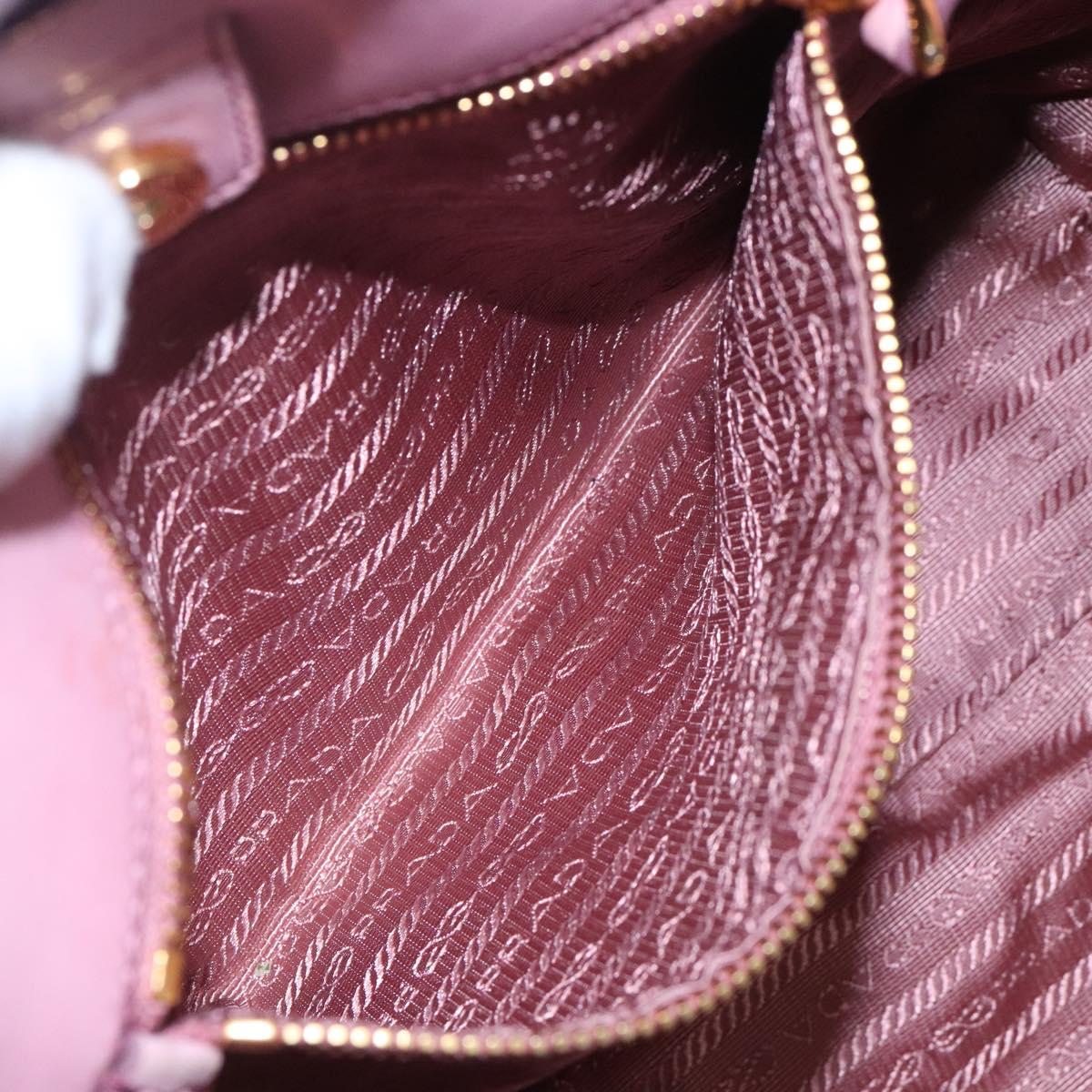 PRADA Hand Bag Nylon Pink Gold Auth 133089