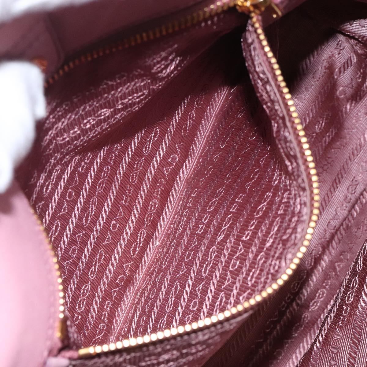 PRADA Hand Bag Nylon Pink Gold Auth 133089