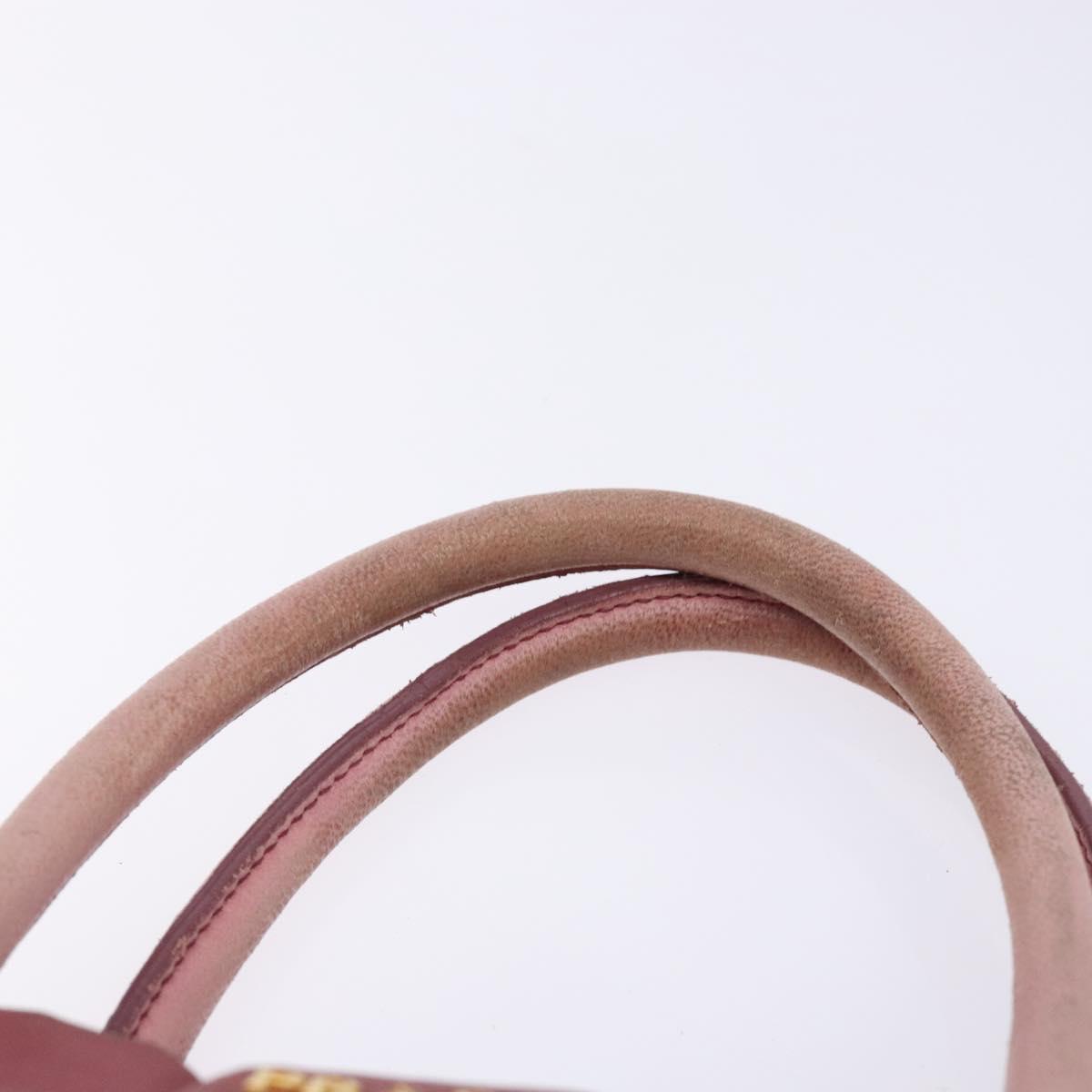 PRADA Hand Bag Nylon Pink Gold Auth 133089