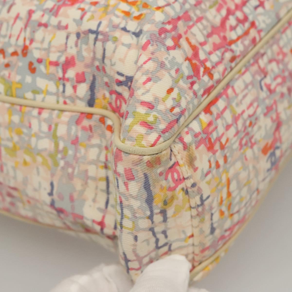 CHANEL Hand Bag Canvas 2way Pink Silver CC Auth 133090