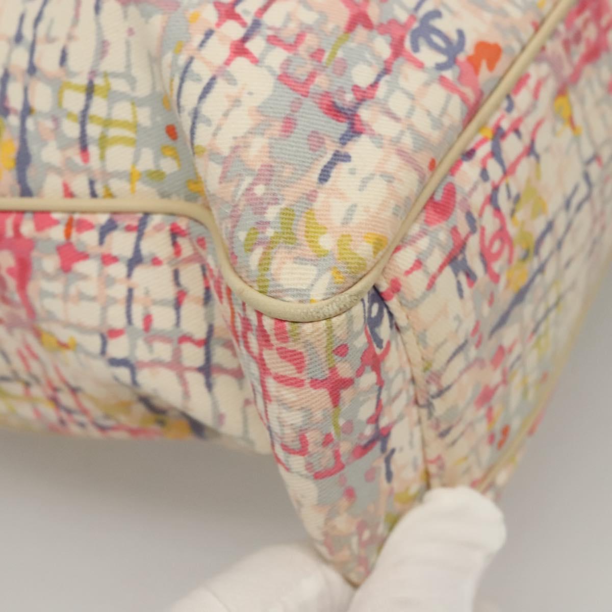 CHANEL Hand Bag Canvas 2way Pink Silver CC Auth 133090