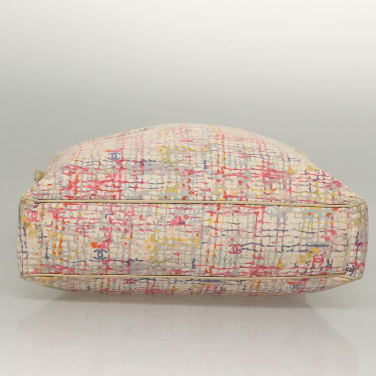 CHANEL Hand Bag Canvas 2way Pink Silver CC Auth 133090