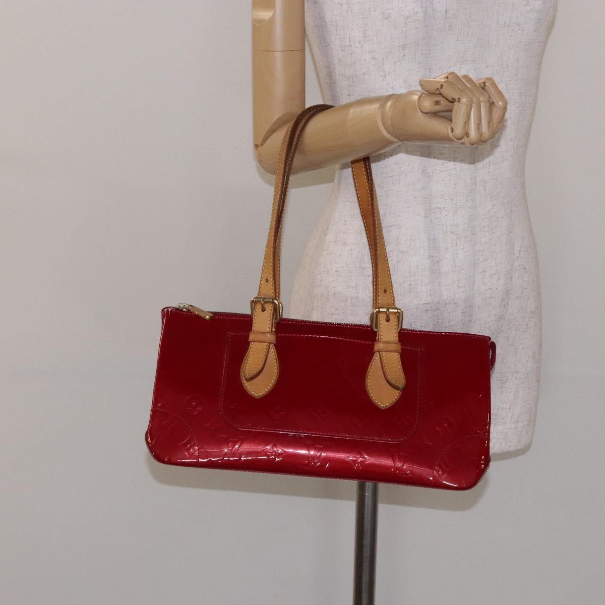 LOUIS VUITTON Vernis Rosewood Avenue Bag Pomme D'amour M93507 LV Auth 133098
