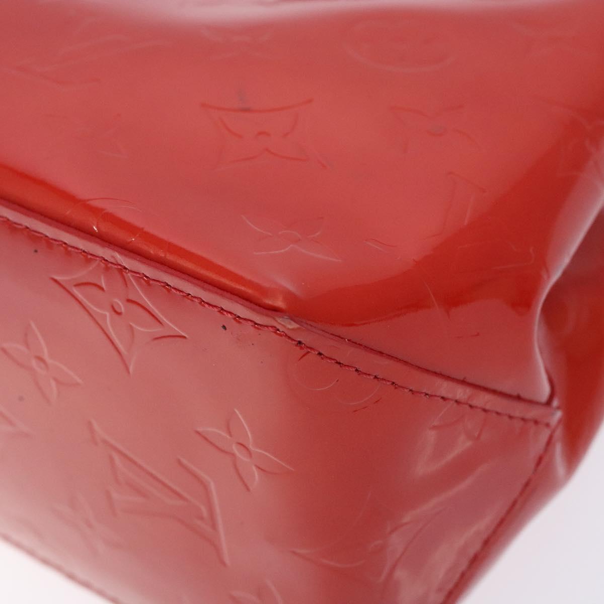 LOUIS VUITTON Monogram Vernis Reade PM Hand Bag Red Rouge M91088 LV Auth 133099