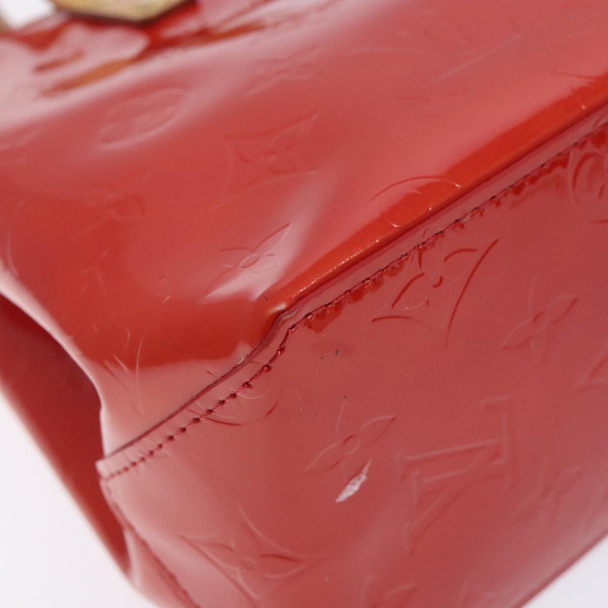 LOUIS VUITTON Monogram Vernis Reade PM Hand Bag Red Rouge M91088 LV Auth 133099