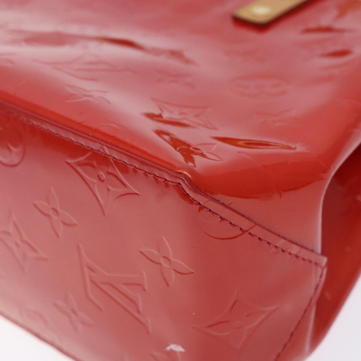 LOUIS VUITTON Monogram Vernis Reade PM Hand Bag Red Rouge M91088 LV Auth 133099