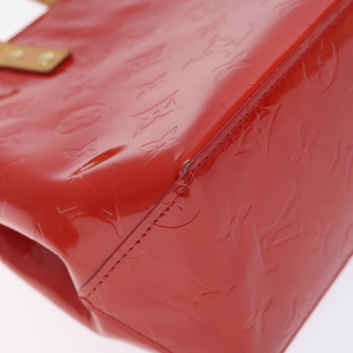 LOUIS VUITTON Monogram Vernis Reade PM Hand Bag Red Rouge M91088 LV Auth 133099