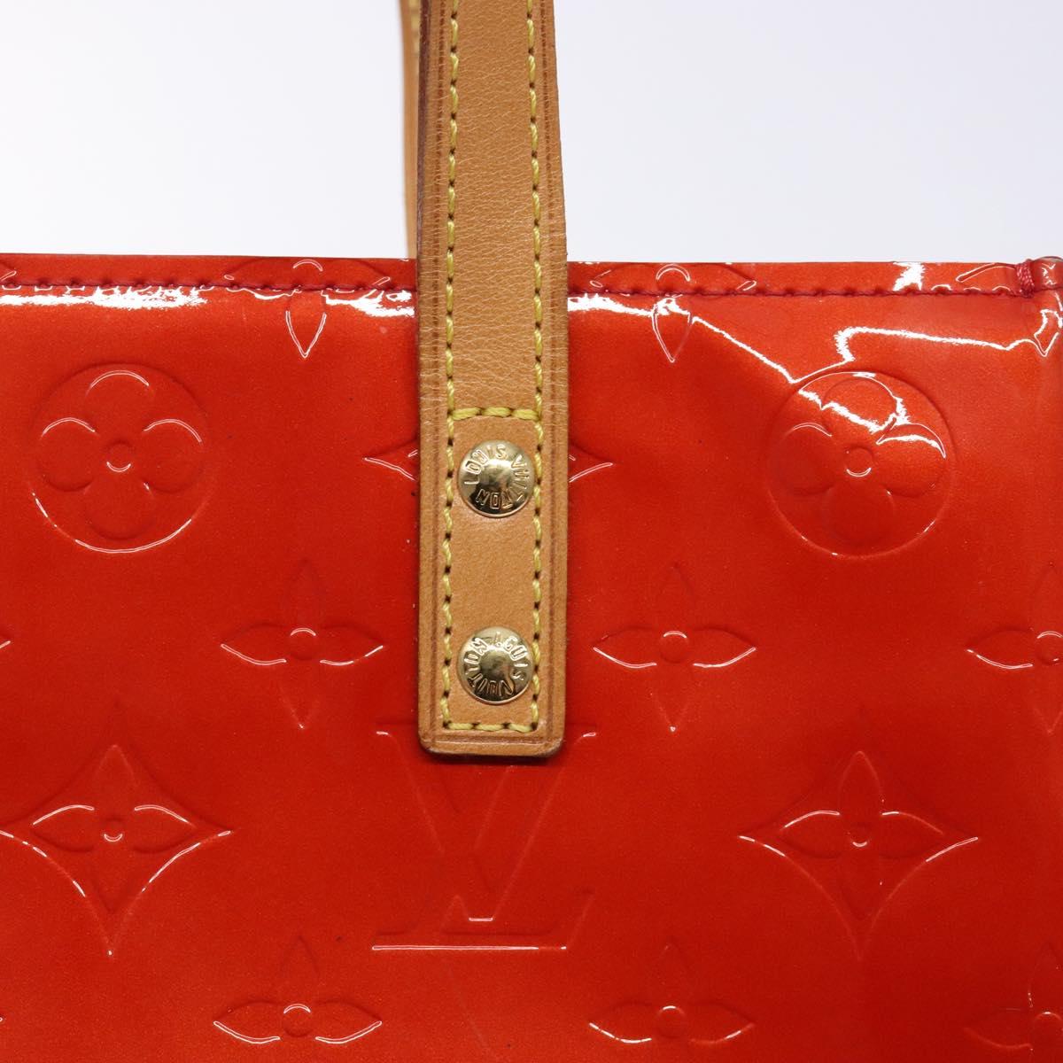 LOUIS VUITTON Monogram Vernis Reade PM Hand Bag Red Rouge M91088 LV Auth 133099