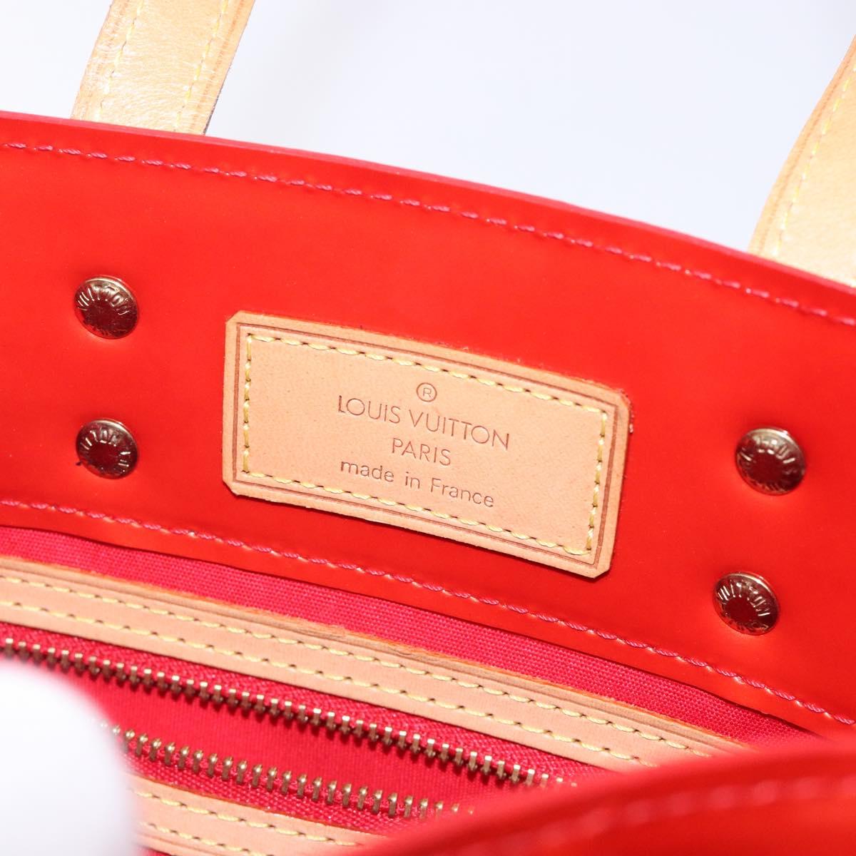 LOUIS VUITTON Monogram Vernis Reade PM Hand Bag Red Rouge M91088 LV Auth 133099