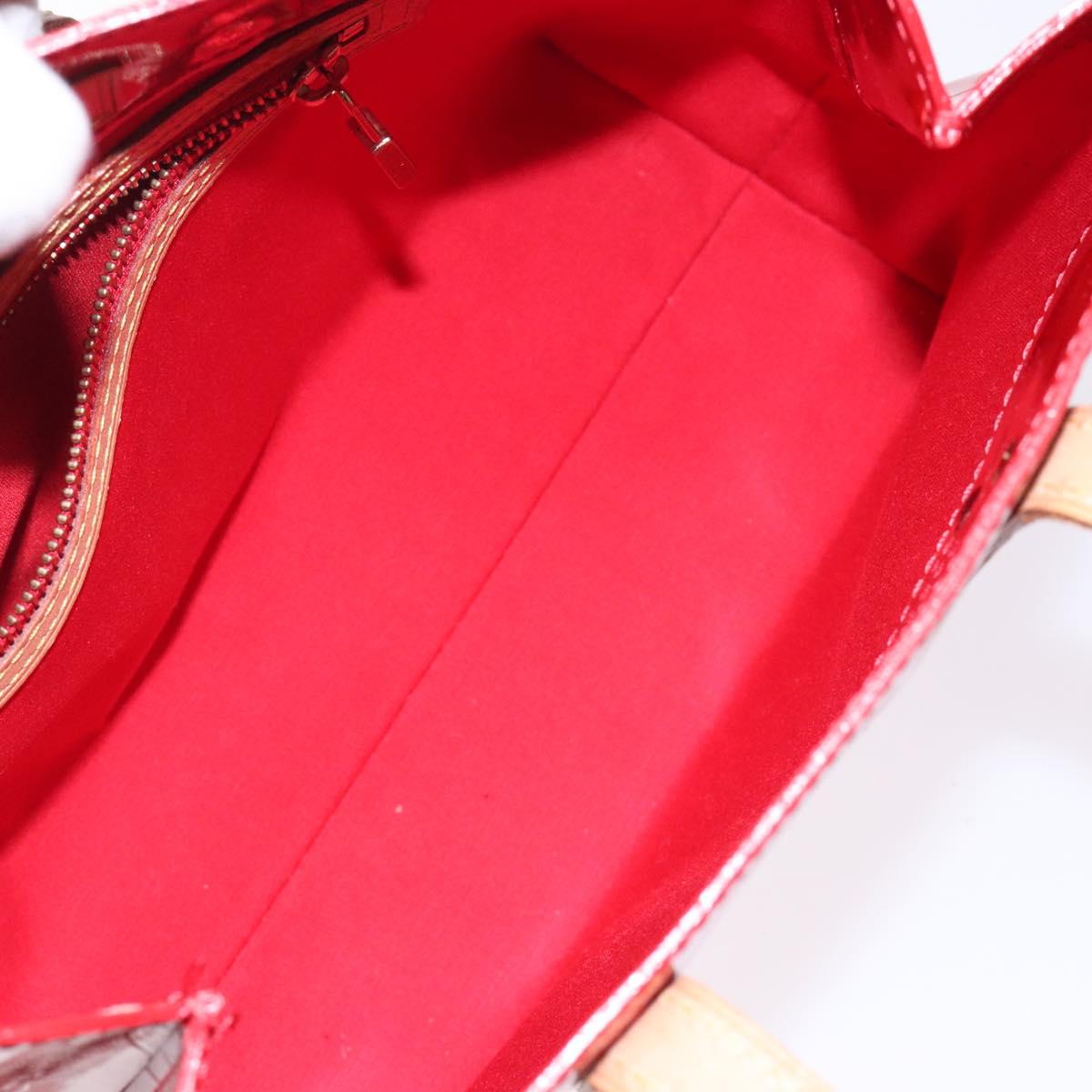 LOUIS VUITTON Monogram Vernis Reade PM Hand Bag Red Rouge M91088 LV Auth 133099