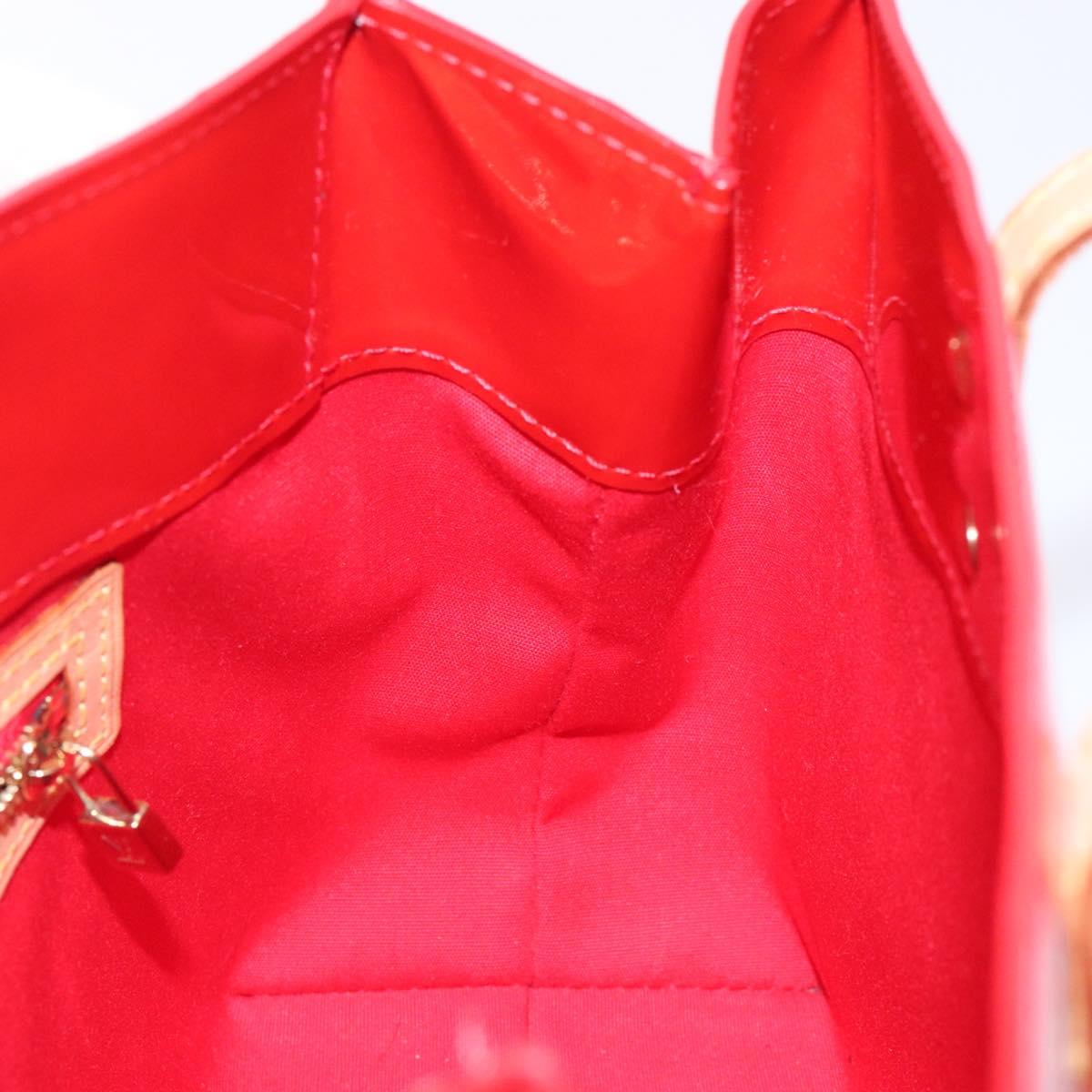 LOUIS VUITTON Monogram Vernis Reade PM Hand Bag Red Rouge M91088 LV Auth 133099