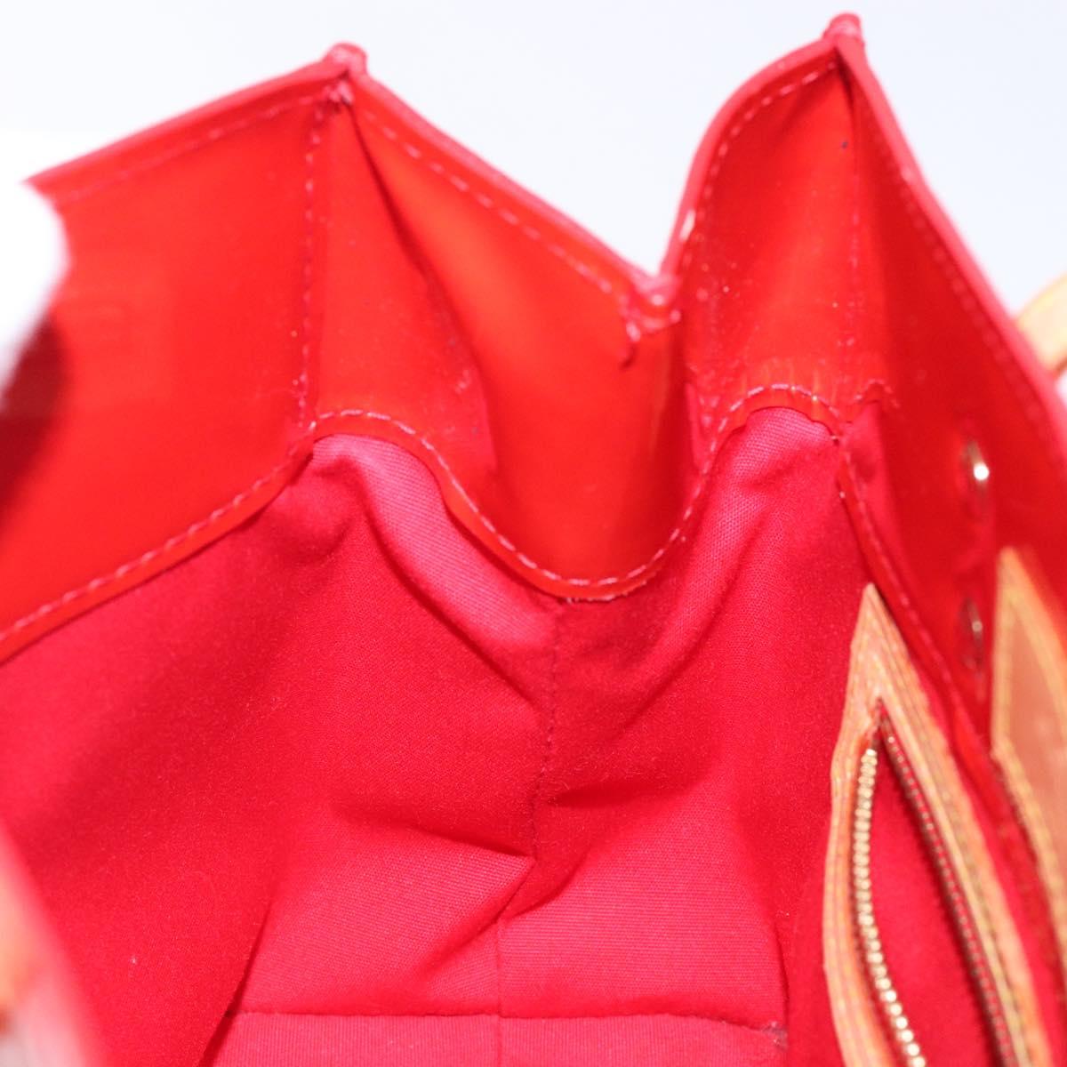 LOUIS VUITTON Monogram Vernis Reade PM Hand Bag Red Rouge M91088 LV Auth 133099