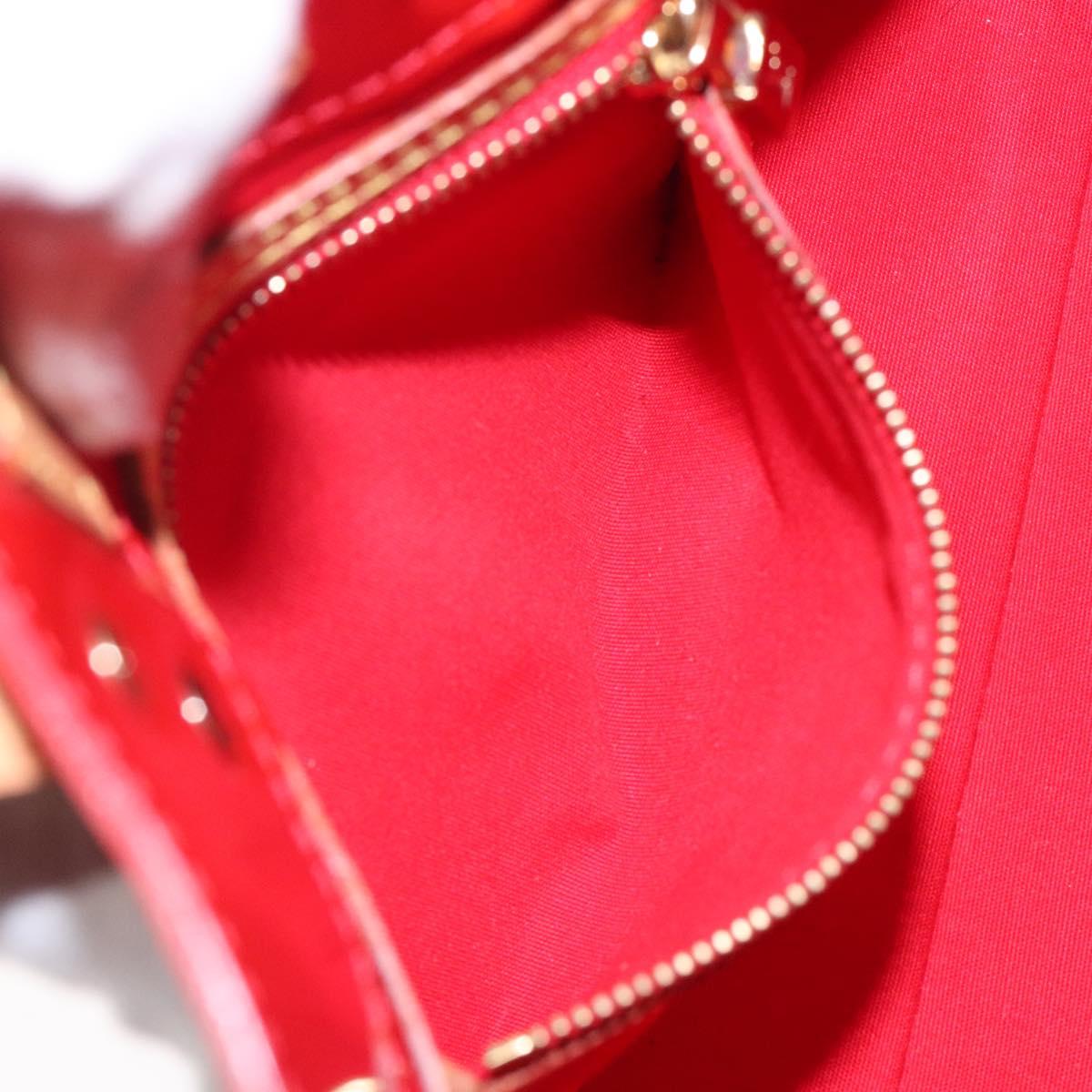 LOUIS VUITTON Monogram Vernis Reade PM Hand Bag Red Rouge M91088 LV Auth 133099