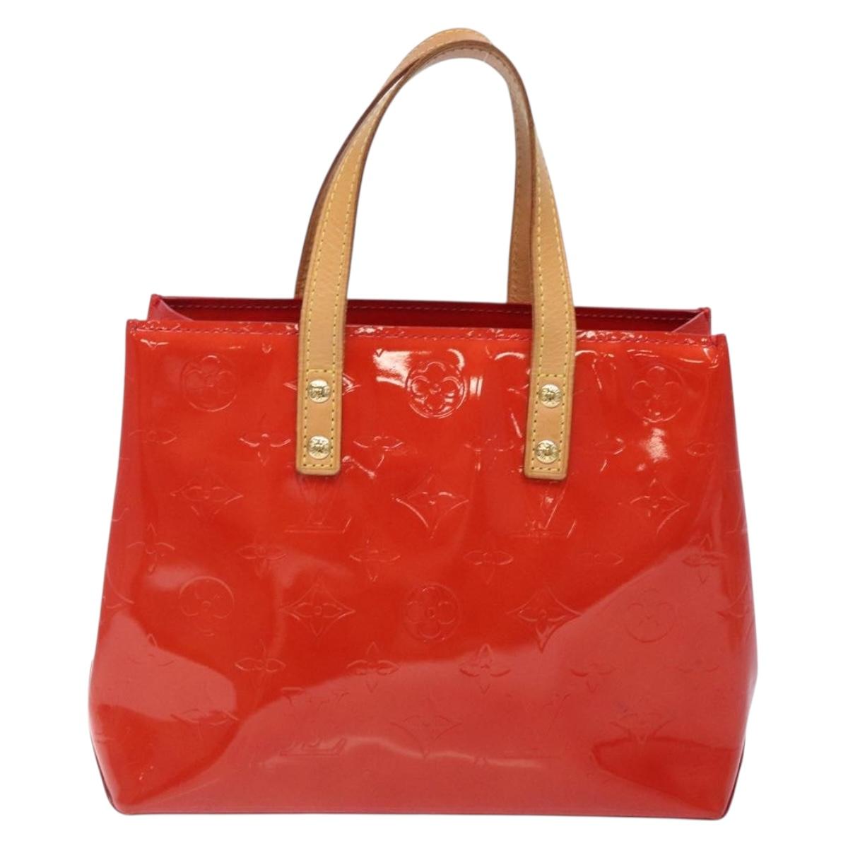LOUIS VUITTON Monogram Vernis Reade PM Hand Bag Red Rouge M91088 LV Auth 133099