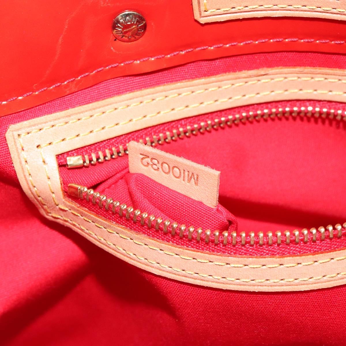 LOUIS VUITTON Monogram Vernis Reade PM Hand Bag Red Rouge M91088 LV Auth 133099