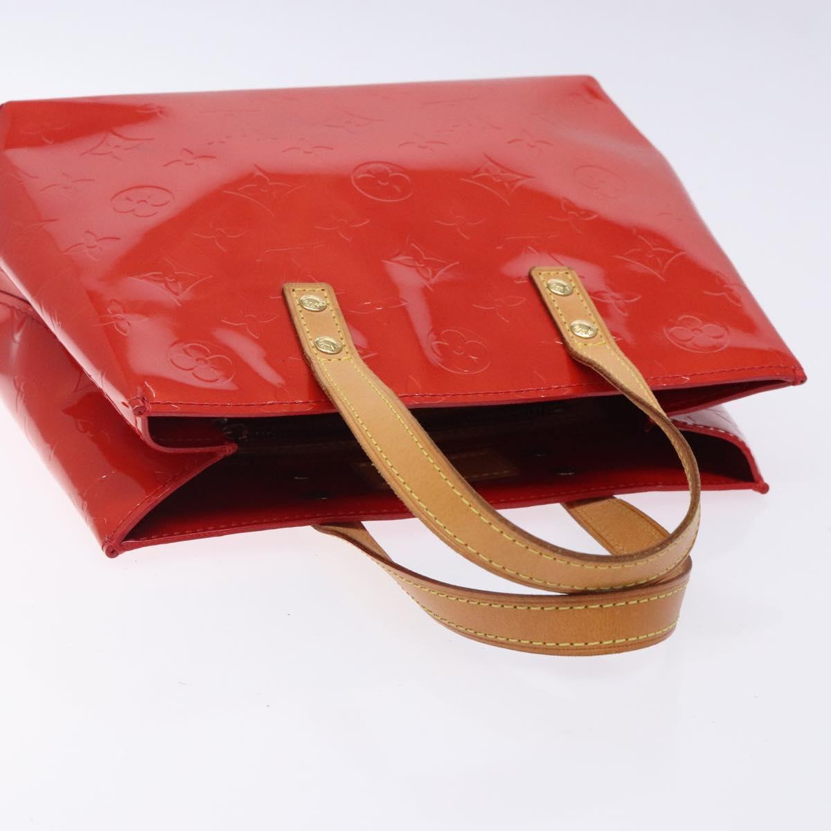 LOUIS VUITTON Monogram Vernis Reade PM Hand Bag Red Rouge M91088 LV Auth 133099