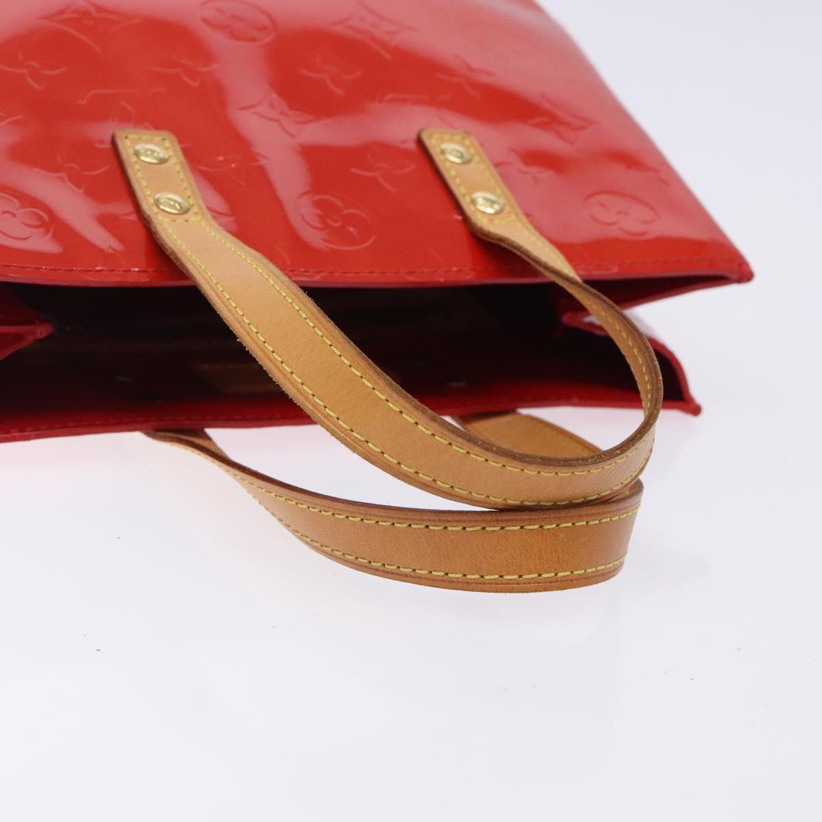LOUIS VUITTON Monogram Vernis Reade PM Hand Bag Red Rouge M91088 LV Auth 133099