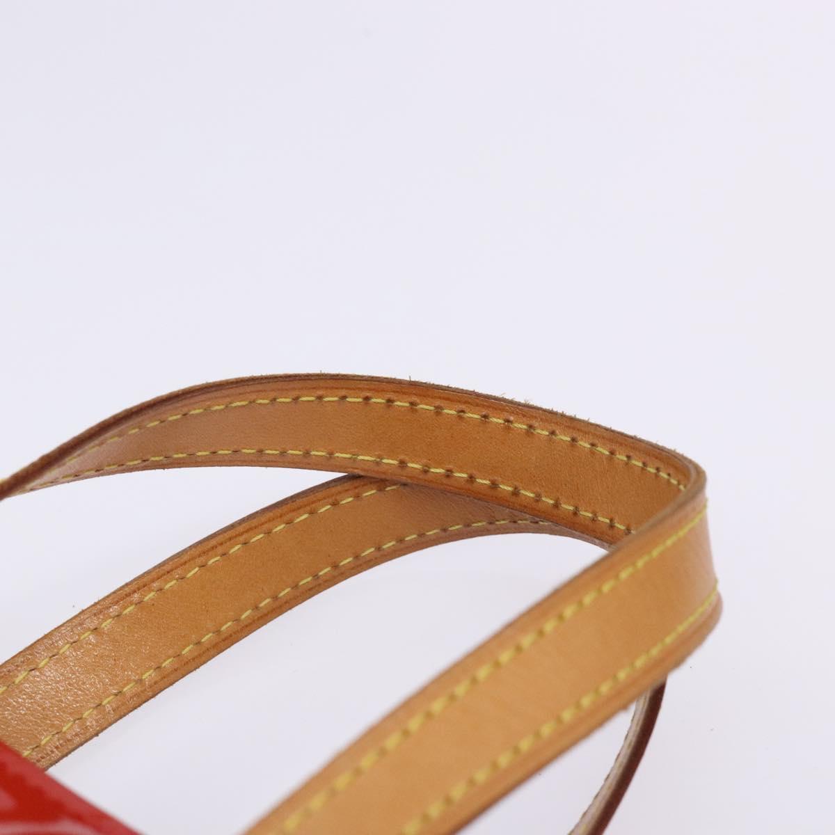 LOUIS VUITTON Monogram Vernis Reade PM Hand Bag Red Rouge M91088 LV Auth 133099
