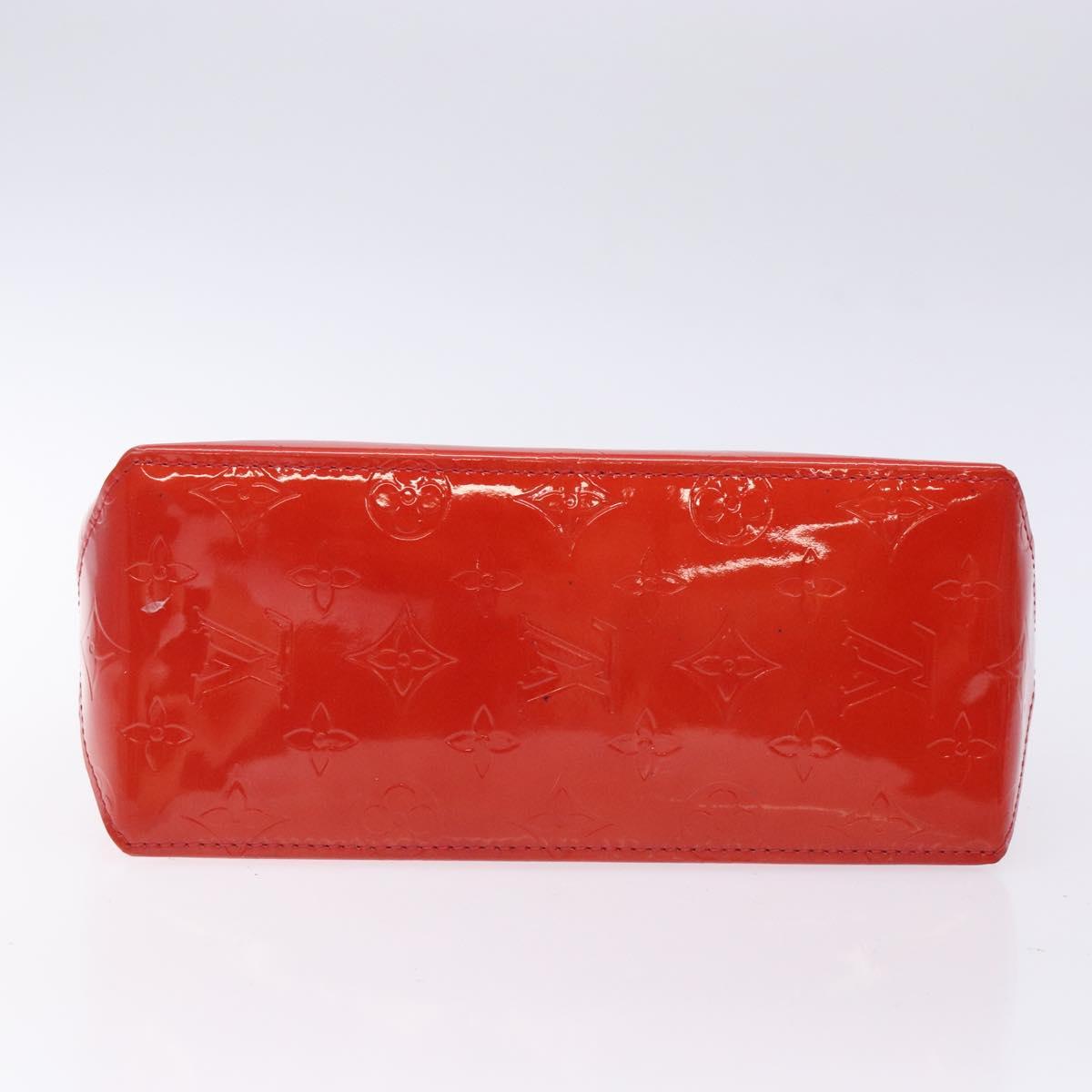LOUIS VUITTON Monogram Vernis Reade PM Hand Bag Red Rouge M91088 LV Auth 133099