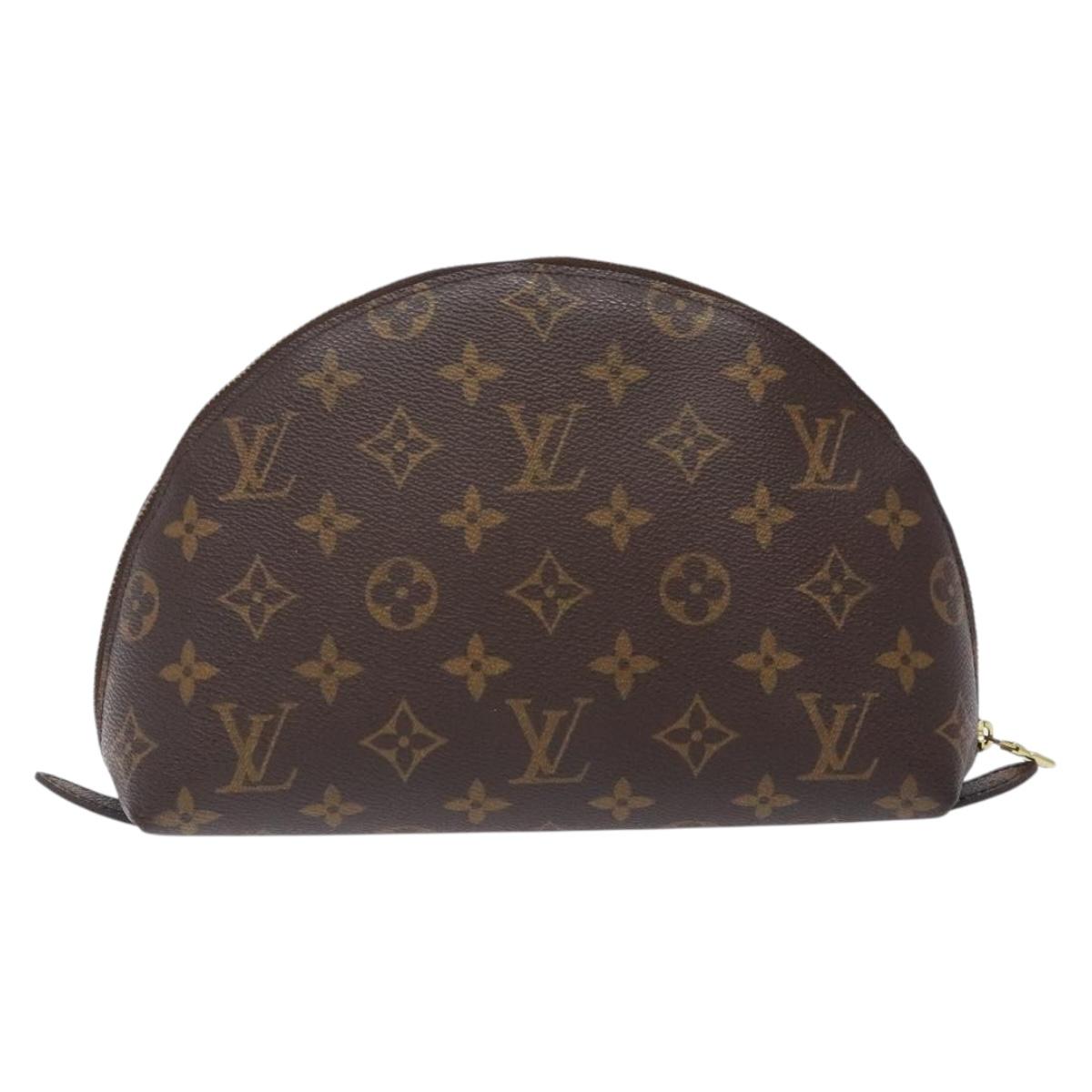 LOUIS VUITTON Monogram Trousse Demi Ronde Cosmetic Pouch M47520 LV Auth 133103