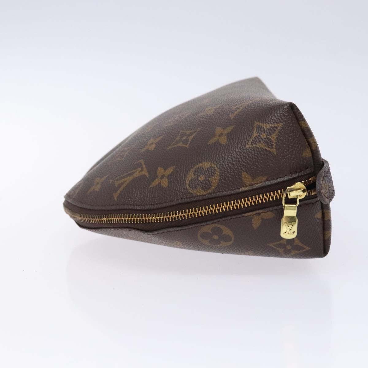 LOUIS VUITTON Monogram Trousse Demi Ronde Cosmetic Pouch M47520 LV Auth 133103