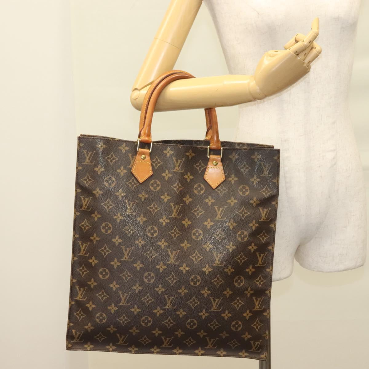 LOUIS VUITTON Monogram Sac Plat Hand Bag M51140 LV Auth 133109