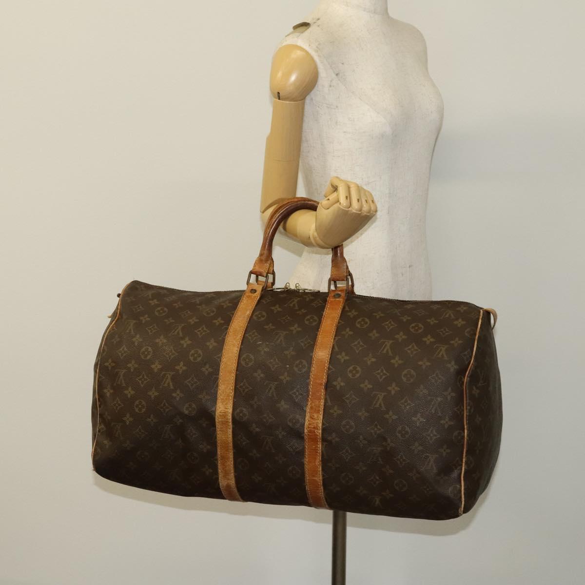 LOUIS VUITTON Monogram Keepall 55 Boston Bag M41424 LV Auth 133150