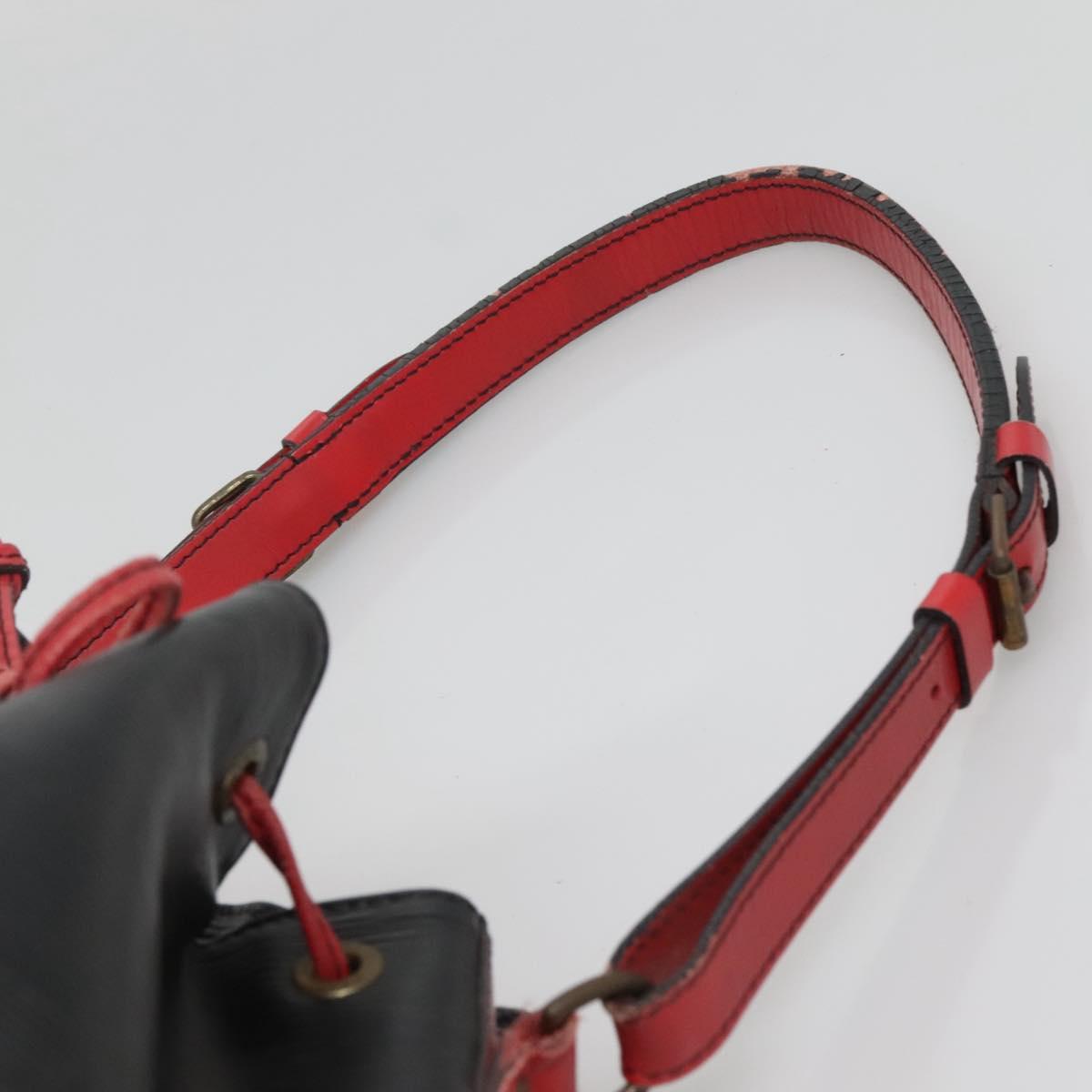 LOUIS VUITTON Epi Noe Shoulder Bag Bicolor Black Red M44017 LV Auth 133153